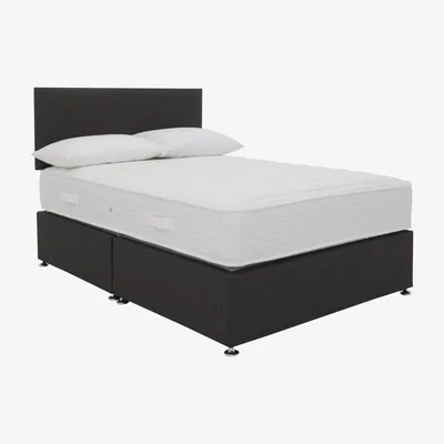 Furniture Village Highgrove - Essentials Dream Memory Divan Set with Illusion Headboard - Double - Black