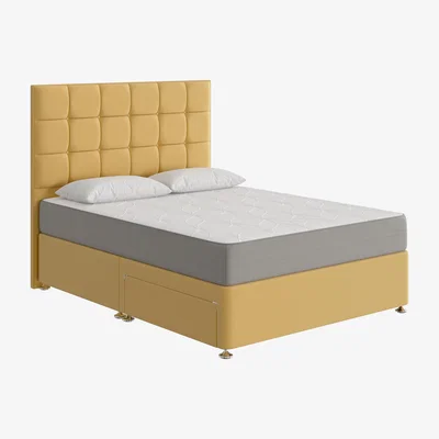 Furniture Village Sleep Story - Cool Gel 2500 Divan Set - Double - Yellow