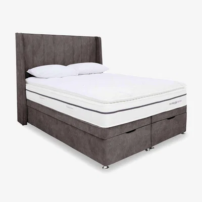 Furniture Village Sleepeezee - Memory Sense 2800 End Ottoman Divan Set - Double - Dapple Mink
