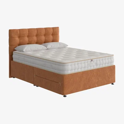 Furniture Village The Handmade Bed Company - Boutique Ortho Divan Set - Double - Orange