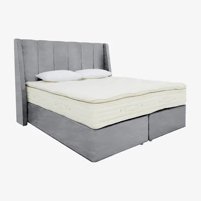 Furniture Village Hypnos - Bespoke Monarch Medium Divan Set with Continental Drawers - Double - Premium Simply Zinc