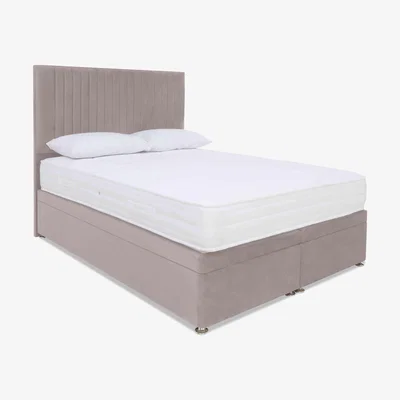 Furniture Village Sleep Story - Firm Gel Power End Ottoman Divan Set - Double - Plush Lilac