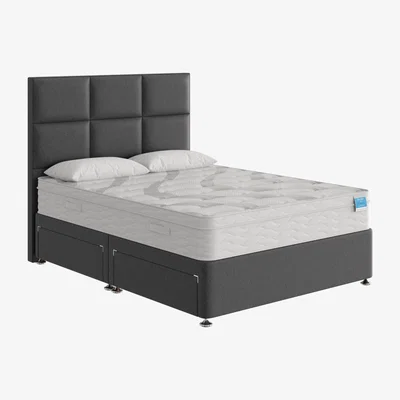 Furniture Village Sleep Story - Natural Luxury Hybrid Divan Set - Double - Grey