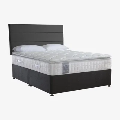 Furniture Village Sealy - Latex Pillow Top 1400 Divan Set - Double - Grey
