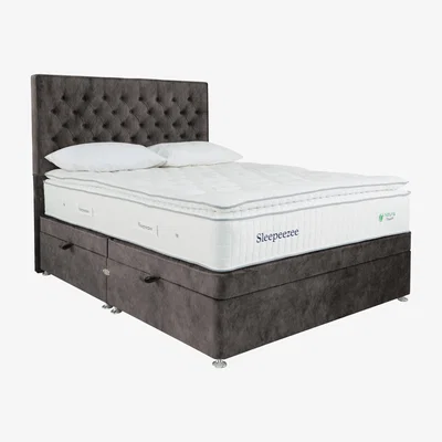 Furniture Village Sleepeezee - Natural Touch 3000 Pillowtop Side Ottoman Divan Set - Small Double - Brown