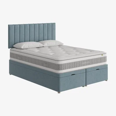 Furniture Village Mammoth - Prestige Pocket 2000 End Ottoman Divan Set - Small Double - Blue