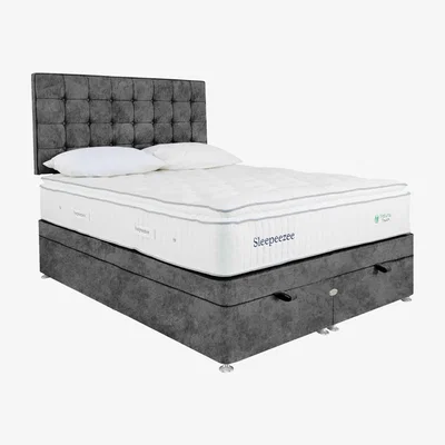 Furniture Village Sleepeezee - Natural Touch 2000 Pillowtop End Ottoman Divan Set - Double - Daytona Grey