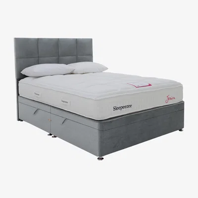 Furniture Village Sleepeezee - Jessica Side Ottoman Divan Set - Double - Grey