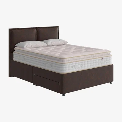 Furniture Village The Handmade Bed Company - Boutique 3000 Pillow Top Divan Set With No Storage - Double - Rhodeo Mahogany