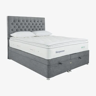Furniture Village Sleepeezee - Natural Touch 3000 Pillowtop End Ottoman Divan Set - Double - Grey