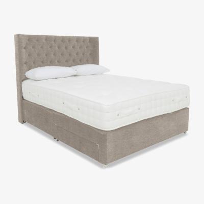 Furniture Village Highgrove - Sanctum Nature 2000 Divan Set with 4 Drawers - Double - Natural Tweed