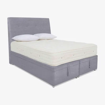 Furniture Village Hypnos - Luxury Firm 1 Ottoman Divan Set - Double - Premium Simply Zinc