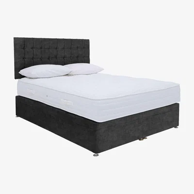 Furniture Village Sleep Story - Ergo 1000 Power Ottoman Divan Set - Double - Linoso Granite