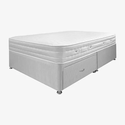 Furniture123 Airsprung Aria 1000 Memory Mattress with Grey 2 Drawer Platform Divan Bed - Double