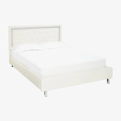 Furniture123 LPD Double White Crystalle Bed Double