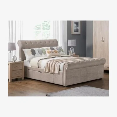 Furniture123 Julian Bowen Ravello Storage Bed in Mink Velvet - King Size