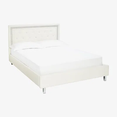 Furniture123 LPD Kingsize White Crystalle Bed Double
