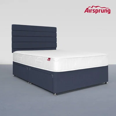 Furniture123 Airsprung Double 4 Drawer Divan Bed with Comfort Mattress - Midnight Blue