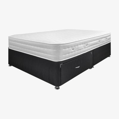 Furniture123 Airsprung Aria 1000 Memory Mattress with Black 2 Drawer Platform Divan Bed - Double