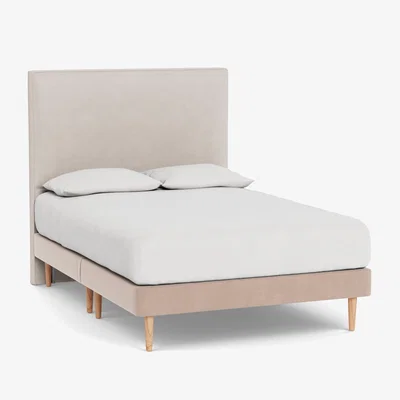 Heal's Heal's Shallow Divan Double Smart Velvet Pebble Dark Solid Wood - Heal's UK Bedroom Furniture