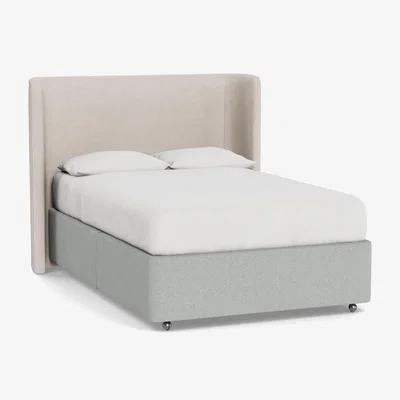 Heal's Heal's Deep Divan Double 2 Footend Melton Wool Limestone - Heal's UK Bedroom Furniture