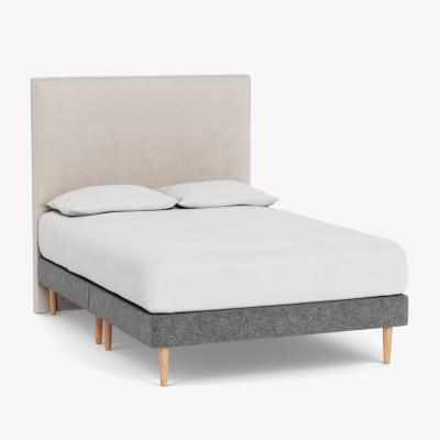 Heal's Heal's Shallow Divan Double Melton Wool Shale Light Solid Wood - Heal's UK Bedroom Furniture