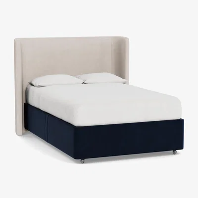 Heal's Heal's Deep Divan Double Smart Velvet Dusk None - Heal's UK Bedroom Furniture