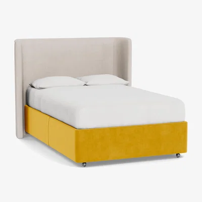 Heal's Heal's Deep Divan Double Smart Luxe Velvet Canary None - Heal's UK Bedroom Furniture