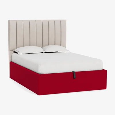 Heal's Heal's Storage Divan Double Melton Wool Red Oxide Natural Feet - Heal's UK Bedroom Furniture