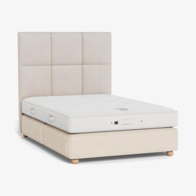 Heal's Vispring Devonshire Soft Tension Divan Double Tk596 Chain Weave Fawn 750  Bun Feet 2 Footend & 2 Headend Draw