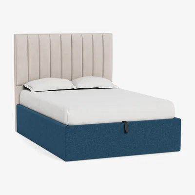 Heal's Heal's Storage Divan Double Texture Ink Black Feet - Heal's UK Bedroom Furniture
