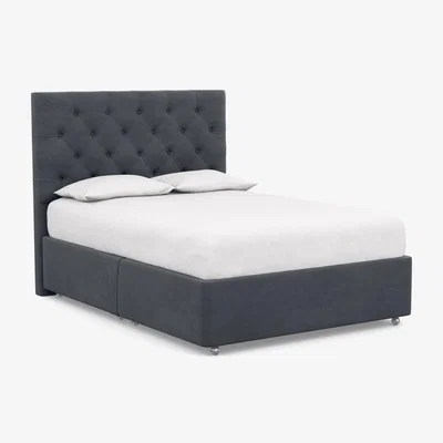 Heal's Heal's Deep Divan Double 2 Footend & 2 Continental Texture Soot - Heal's UK Bedroom Furniture
