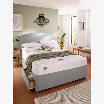 John Lewis Silentnight Recover Open Coil 2 Drawer Divan Base and Mattress Set, Regular Tension, Double