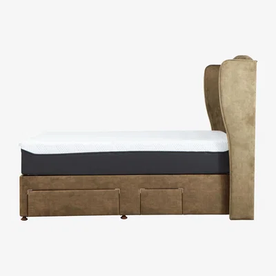 Downtown Tempur Suffolk Divan Base - Double - 135cm x 190cm - No Drawers - Velvet Aqua
