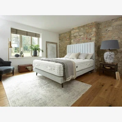 Downtown Harrison Spinks Lotus Mattress and Divan Set - 135cm Double - True Edge Standard - 4 Drawer In WhitePurpleSilver