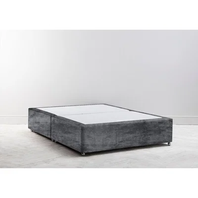 Perch and Parrow Buxton 4'6 Double Size Bed Base in Rhino Grey"