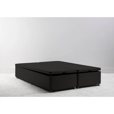 Perch and Parrow Desmond 4'6 Double Size Storage Divan in Obsidian Black"