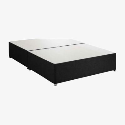 The Range Amara Divan Base Only - Chenille Fabric, 2 Drawers Right Side - Black / Double
