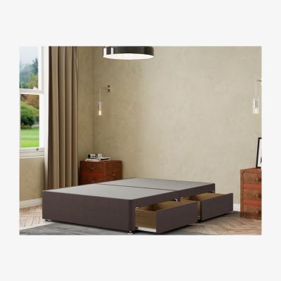 The Range Simple Divan Base 2 Drawers Malham Weave - Slate / Double