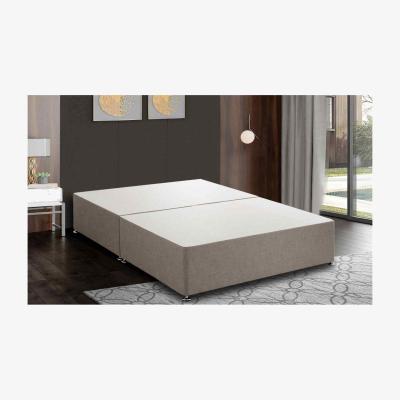 The Range Amara Divan Base Only - Plush Fabric, 2 Drawers Right Side - Mink / Double