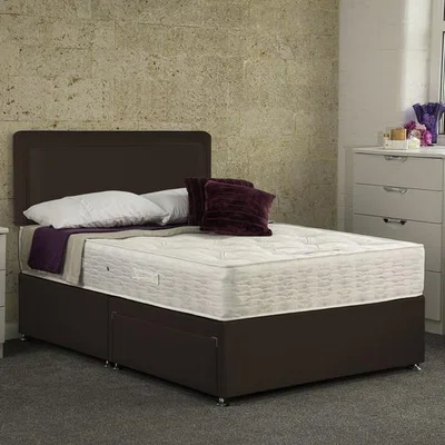 The Range Tamar Divan Bed Set With Drawers and Mattress - Chocolate / 2 / Small Double