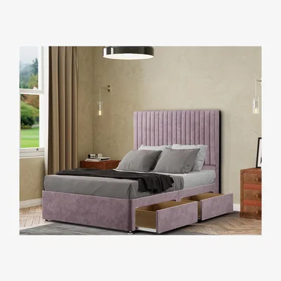 The Range Maryland Divan Bed 2 Drawers Floor Standing Headboard  Plush - Blush / Double