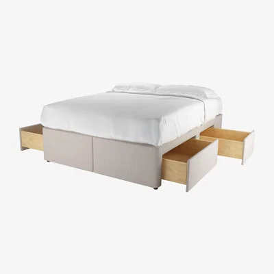 Sofa.com Double Divan Base in Taupe Brushed Linen Cotton - sofa.com