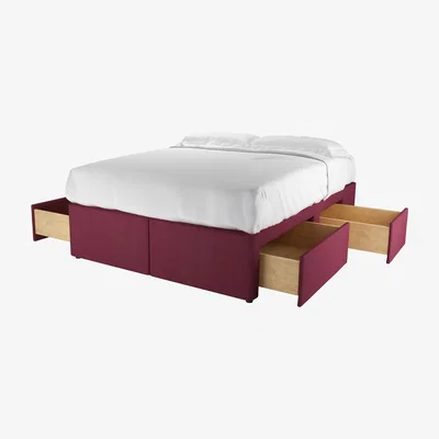 Sofa.com Double Divan Base in Boysenberry Brushed Linen Cotton - sofa.com