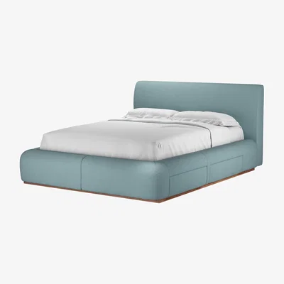 Sofa.com Sunday Double Divan Bed in Lagoon Brushed Linen Cotton - sofa.com