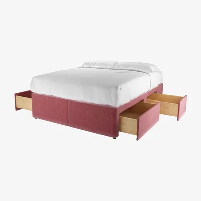 Sofa.com Double Divan Base in Dusty Rose Cotton Matt Velvet - sofa.com