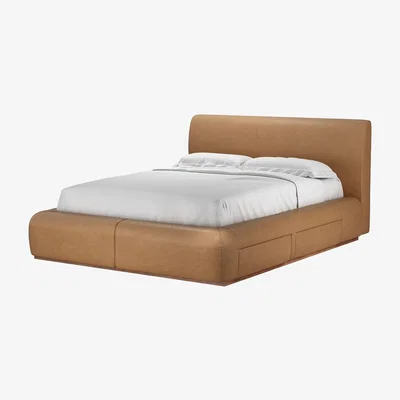 Sofa.com Sunday Double Divan Base in Saddle Antique Leather - sofa.com