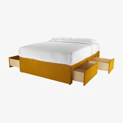 Sofa.com Double Divan Base in Amber Smart Velvet - sofa.com