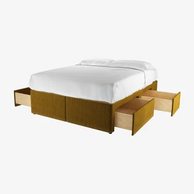 Sofa.com Double Divan Basein Nefertiti Gold Cotton Matt Velvet - sofa.com