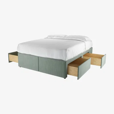 Sofa.com Double Divan Base in Sage Smart Velvet - sofa.com